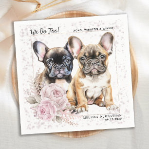 Wir machen zu Französisch Bulldog Pink Floral Hund Serviette