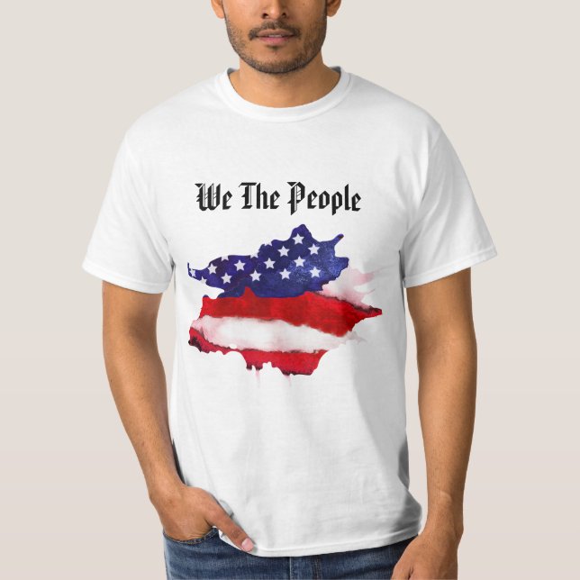 Wir *~* Männer das Leute-Flagge-Aquarell T-Shirt (Vorderseite)
