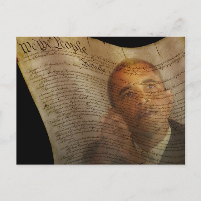 Wir Menschen... Barack Obama und die Verfassung Postkarte (Vorderseite)