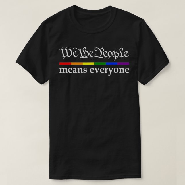 Wir Menschen Gemein die Fahne des ganzen Gay Pride T-Shirt (Design vorne)
