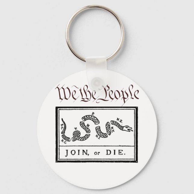 Wir Menschen... Join oder Die Schlüsselanhänger (Vorderseite)