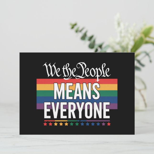 Wir Menschen meinen alle LGBT, die US-Verfassung Einladung (Stehend Vorderseite)