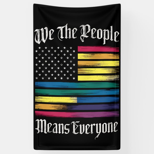 Wir Menschen meinen alle LGBT-Gay Pride Banner (Vertikal)