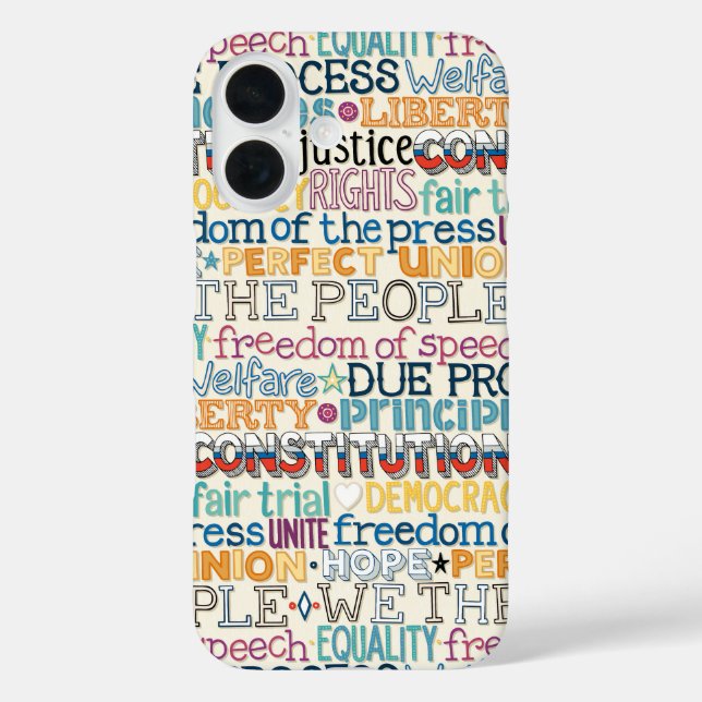 Wir Menschen Typografie iPhone 16 Hülle (Rückseite)