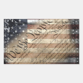 Wir Menschen Vintag amerikanische Flaggenaufkleber Rechteckiger Aufkleber