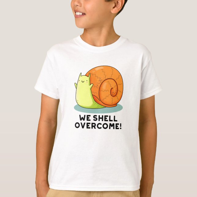 Wir Muschel überwinden den sonnigen positiven Schn T-Shirt (Vorderseite)