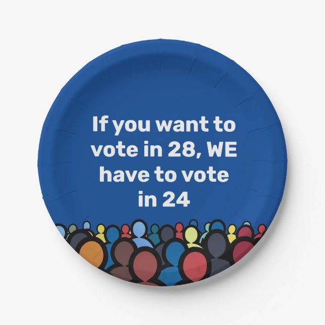 Wir müssen 24 abstimmen pappteller (Vorderseite)