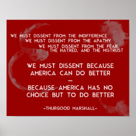 Wir müssen dagegen stimmen... Thurgood Marshall Po Poster