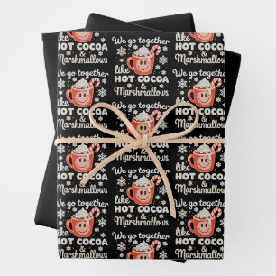 Wir passen zusammen wie heiße Kakao-Marshmallows W Geschenkpapier Set