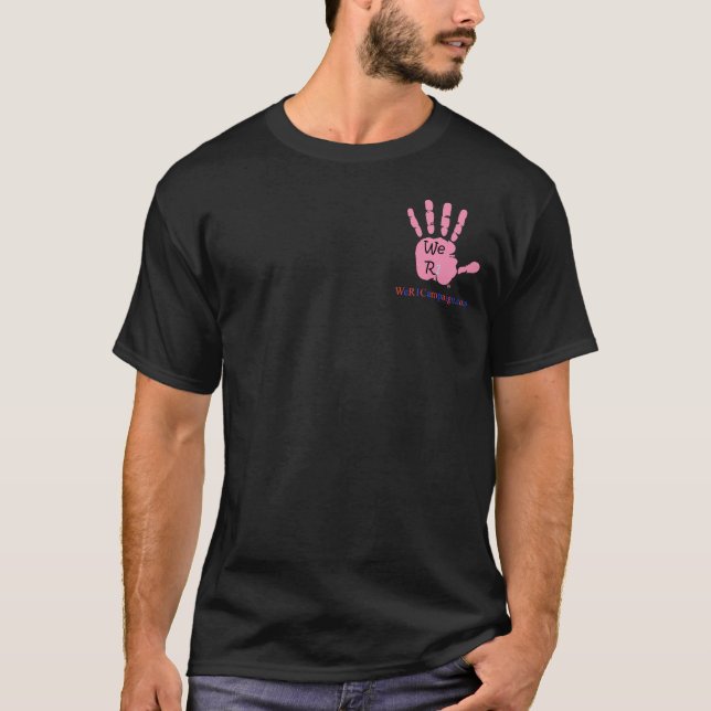 Wir rosa Logo der Ecken-R1 und der Rückseite T-Shirt (Vorderseite)