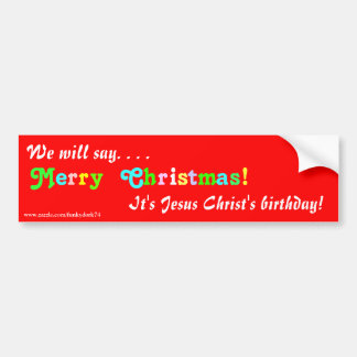 "Wir sagen frohe Weihnachten!" Autoaufkleber