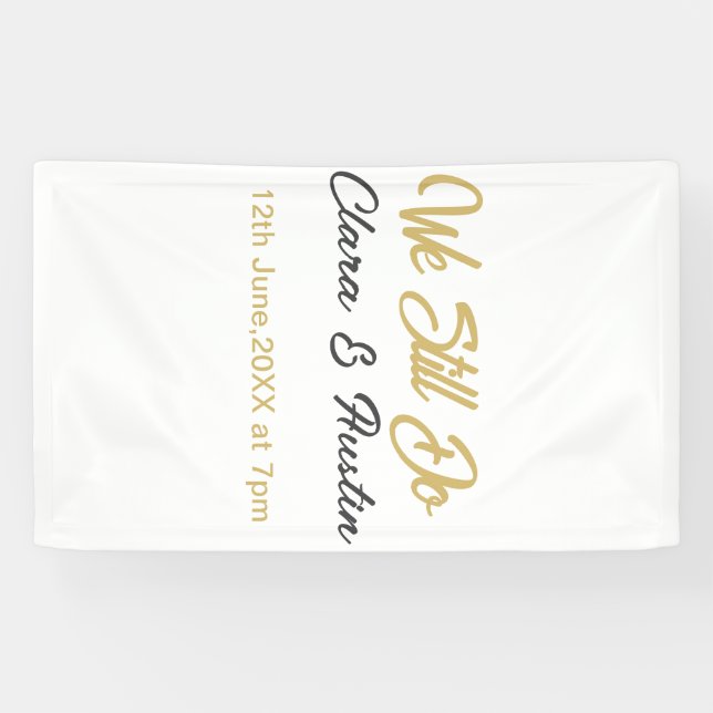 Wir sagen immer noch Partner Name Datum Champagner Banner (Horizontal)