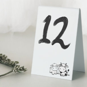 Wir sagten, ich moo Minimalistische Hochzeit Tischaufsteller