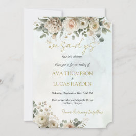 Wir sagten ja, Blush & Gold Blumenzwiebeln Einladu Einladung