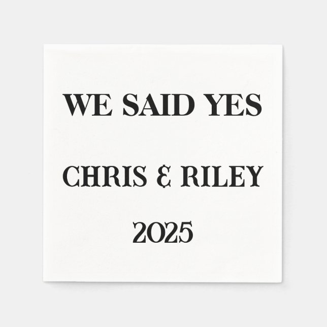 Wir sagten Ja Custom Napkins - Engagement Party 20 Serviette (Vorderseite)