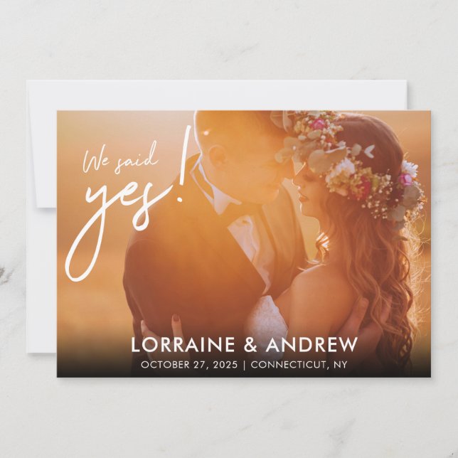 Wir sagten ja, Foto Hochzeit Einladung (Vorderseite)