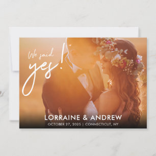 Wir sagten ja, Foto Hochzeit Einladung