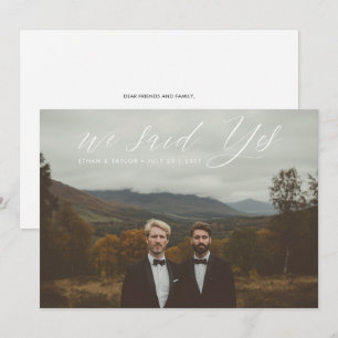 Wir sagten ja Foto Hochzeit Elopement Ankündigung