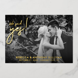Wir sagten ja Foto | Hochzeitlicher Foto Empfang Folieneinladung