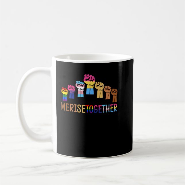 Wir sammeln schwarzen Stolz BLM LGBT aufgehäuft  Kaffeetasse (Links)