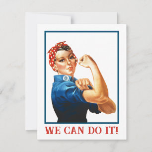 Wir schaffen es Rosie Riveter Frauenpower WWII Kar