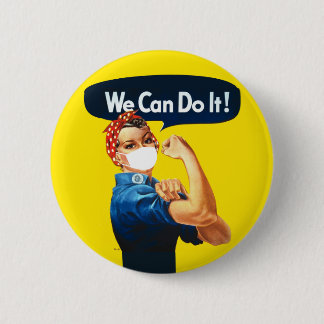 Wir schaffen es Rosie The Riveter mit Maske Button