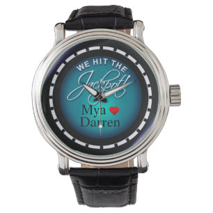 Wir schlagen den Jackpot!   blau Armbanduhr