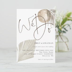 Wir schreiben Boho Pampas Grass Wedding Einladung