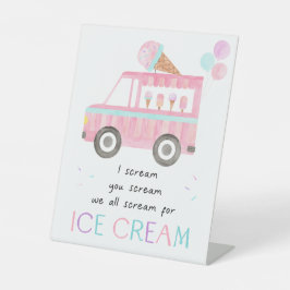 Wir schreien alle nach Eiscreme-Party Sockelschild
