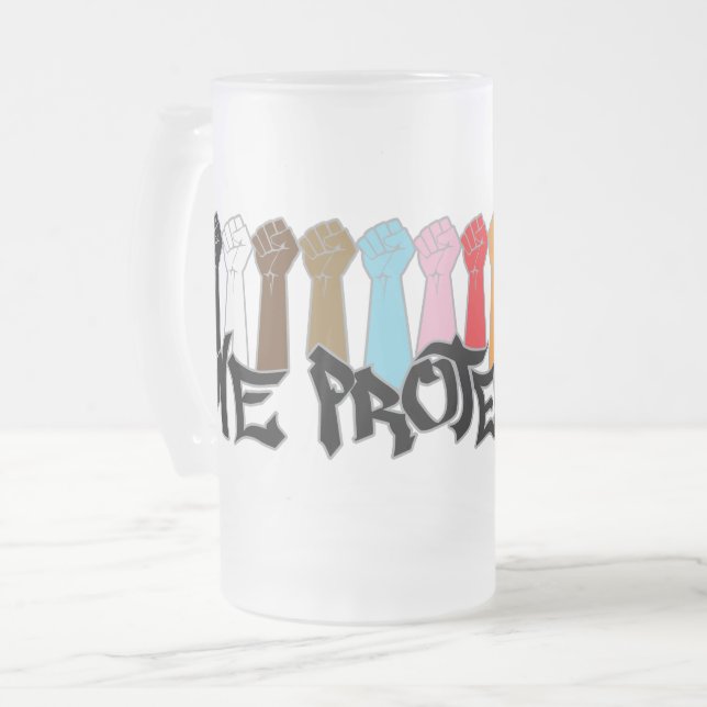 Wir schützen uns mattglas bierglas (Vorderseite Links)