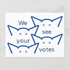 Wir sehen Ihre Stimme Kongress Katze Lady Katzenoh Postkarte