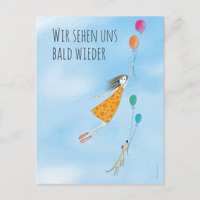 Wir sehen uns bald wieder postkarte (Vorderseite)