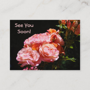 Wir sehen uns bald wieder! Rose Termin Karten Rose