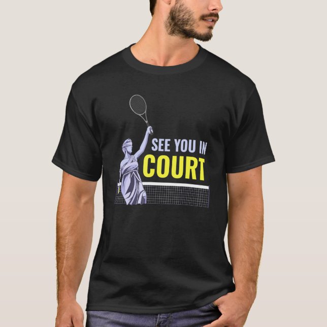Wir sehen uns in der Tennishalle T-Shirt (Vorderseite)