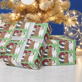 Wir seltene Bären - Grüße der Saison Geschenkpapier