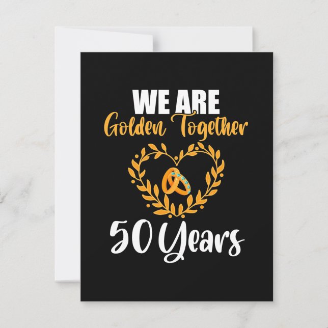 Wir sind 50 Jahre zusammen golden Dankeskarte (Vorderseite)
