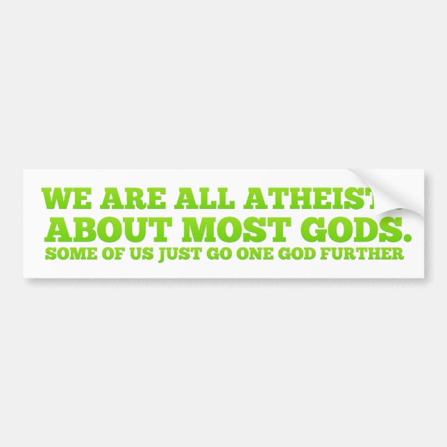 Wir sind alle Atheisten Autoaufkleber (Vorne)