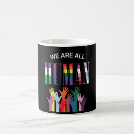 Wir sind alle eine menschliche, farbenfrohe Tasse