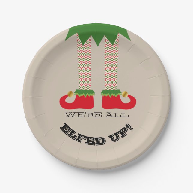 Wir sind alle erschöpft! Weihnachtsfeier Pappteller (Vorderseite)