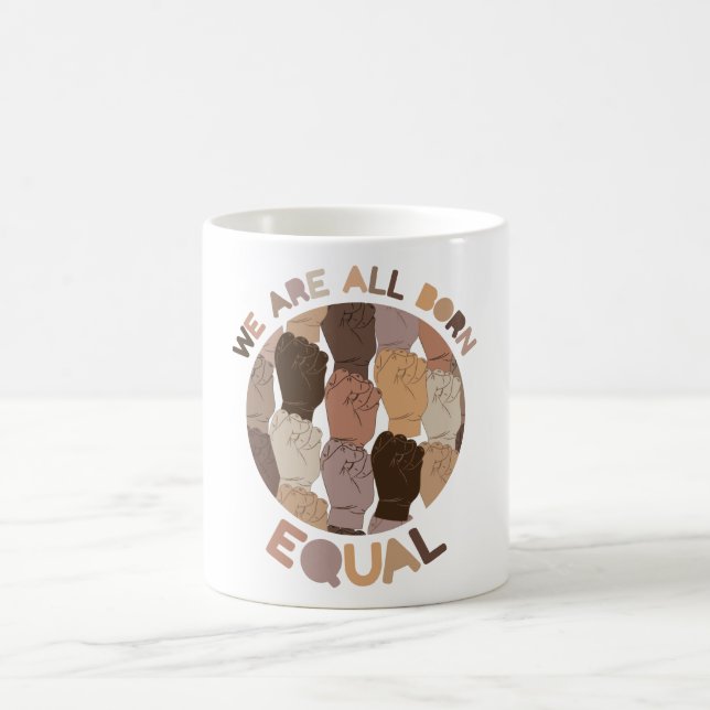 Wir sind alle Geboren gleich, alle schwarzen Leben Kaffeetasse (Mittel)
