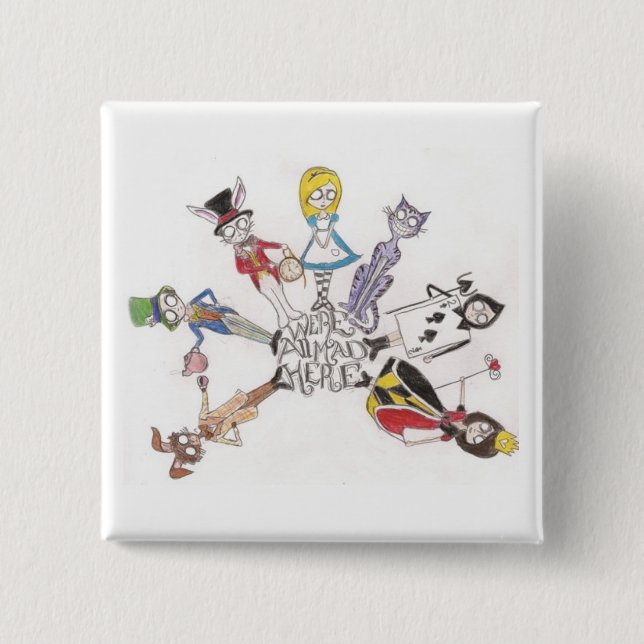 "wir sind alle hier" knöpfen wütend button (Vorderseite)