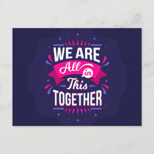 Wir sind alle in diesem gemeinsamen xoxo postkarte