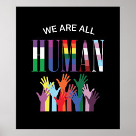 Wir sind alle menschliche farbenfrohe Hände Poster