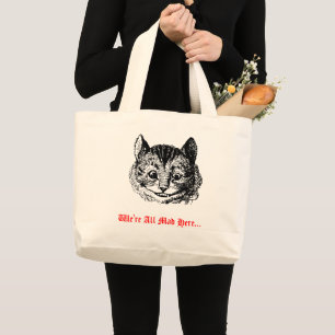 Wir sind alle verrückt hier - Cheshire Cat Wonderl Jumbo Stoffbeutel