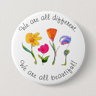 Wir sind alle verschieden und schön Diversity Flor Button