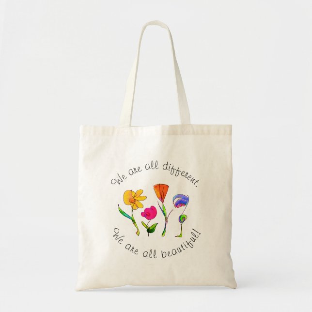 Wir sind alle verschieden und schön Diversity Flor Tragetasche (Vorne)