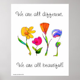 Wir sind alle verschieden und schön Diversity Poster