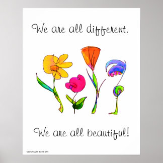 Wir sind alle verschieden und schön Diversity Poster