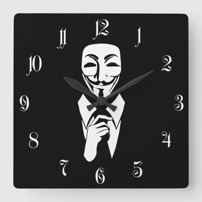 Wir sind anonym quadratische wanduhr (Vorderseite)