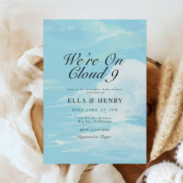 Wir sind auf Cloud 9 Blue Sky Couples Baby Dusche Einladung